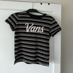 Vans Women’s S Black and White Striped Tee